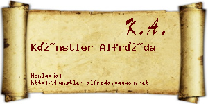 Künstler Alfréda névjegykártya